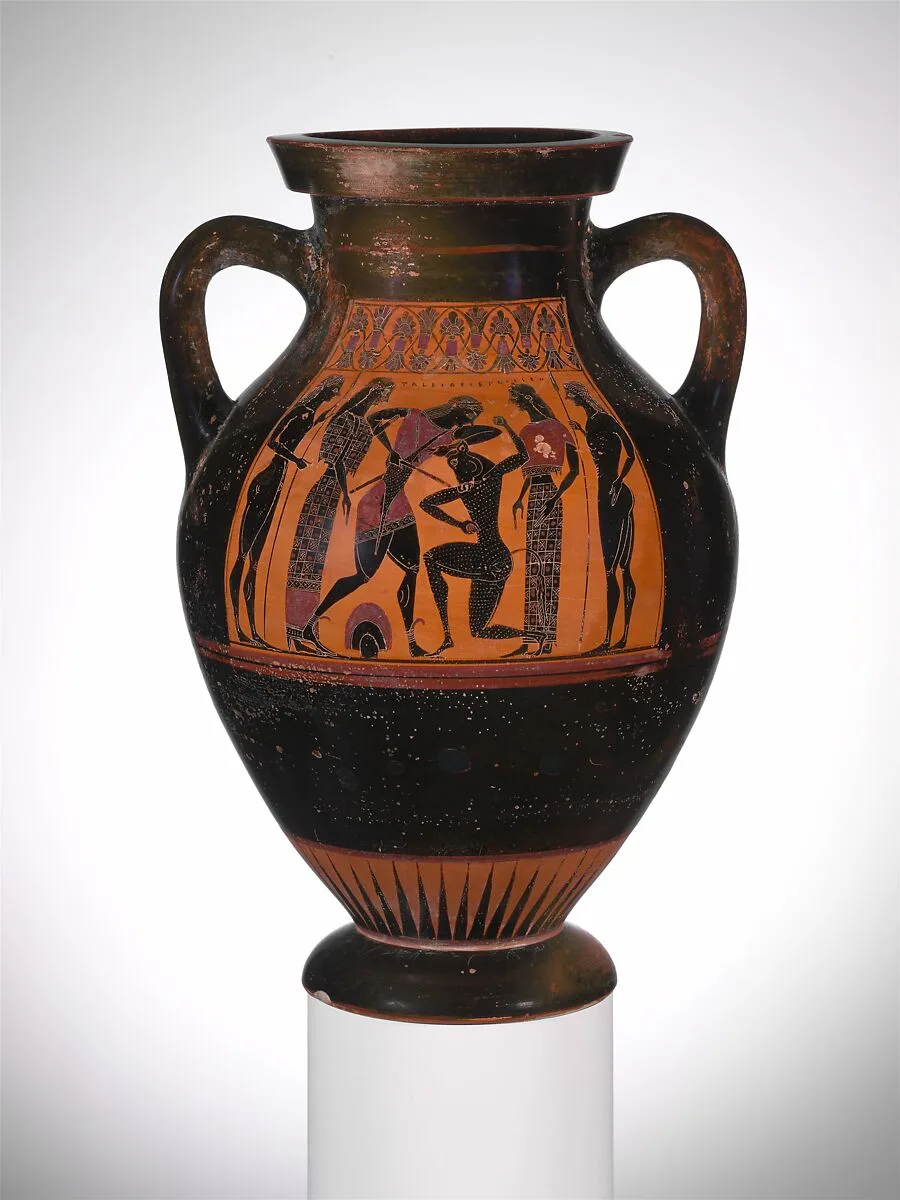 Terracotta amphora (jar) — Taleides Painter|Taleides