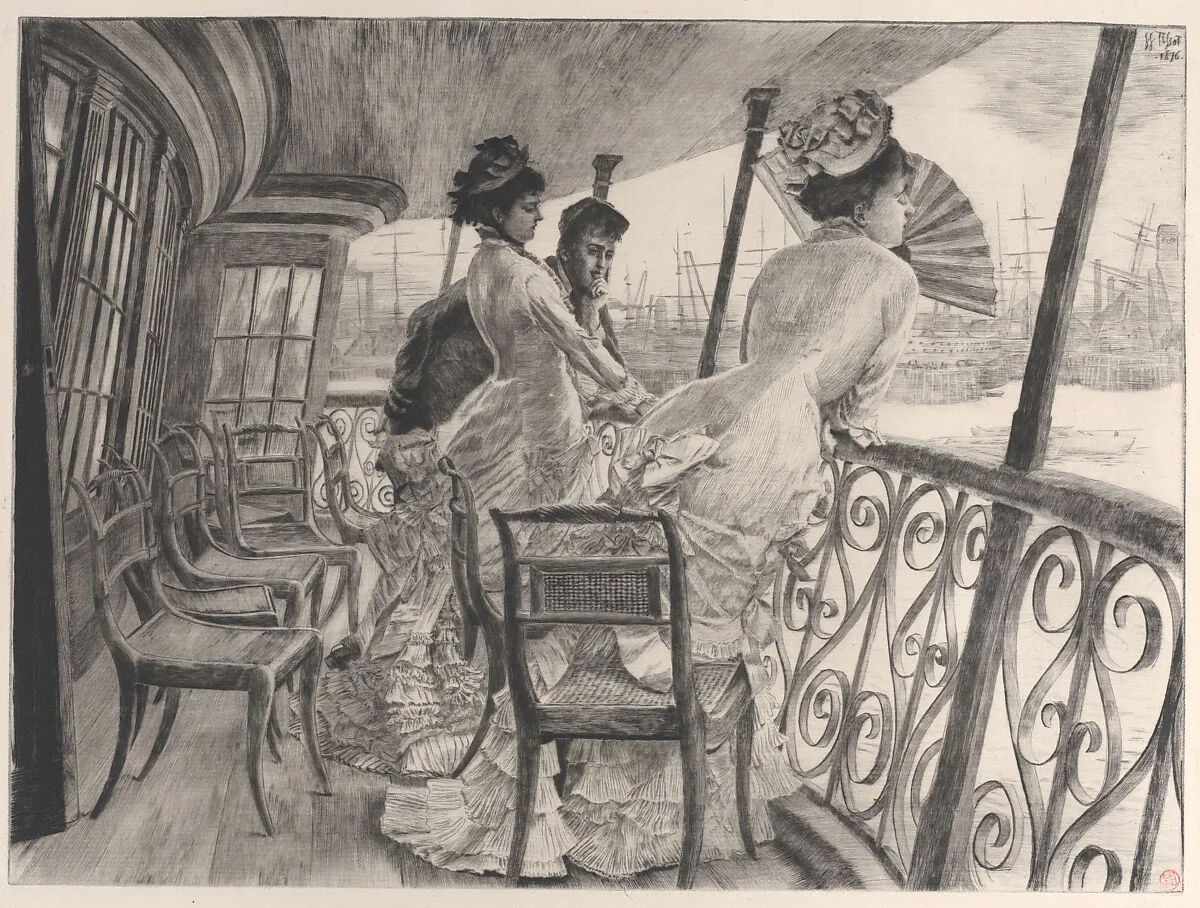 The Gallery of H.M.S. Calcutta (Souvenir of a Ball on Shipboard) (La galerie du "Calcutta" (Souvenir d'un bal à bord) — James Tissot