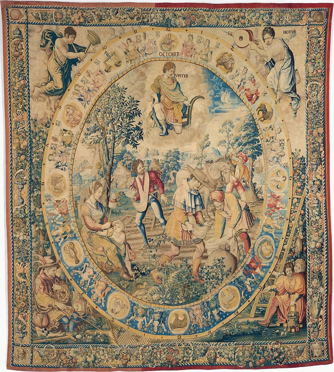 October from a set of Medallion Months — Bernard van Orley