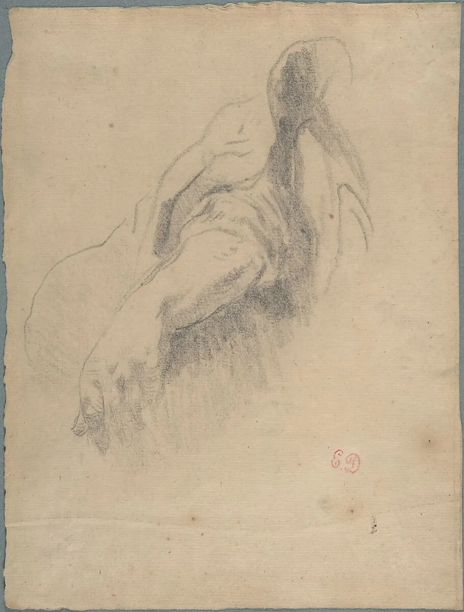 Study of a Left Arm and Hand — Eugène Delacroix
