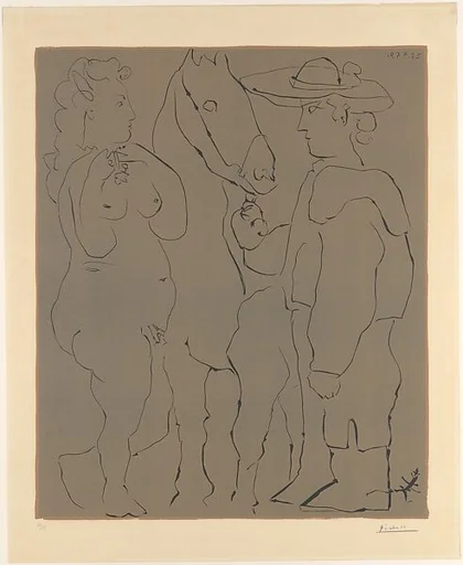 Standing Picador with his Horse and a Woman