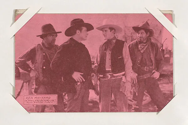 Ken Maynard in "the Land Beyond Law" from Western Stars or Scenes Exhibit Cards series (W412) — Unknown