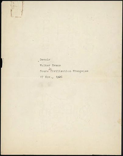 [Four-Page Essay: "Enquête"]