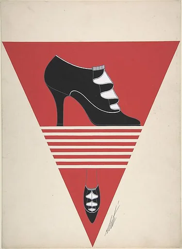 Black Pump with Ruffled Vamp for Delman's Shoes, New York