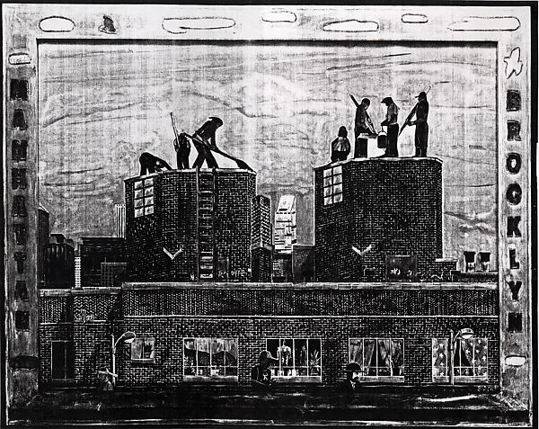 Crossing the Williamsburg Bridge — Willie Birch