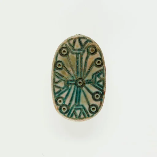 Scarab Incised with Circles and Lotus Flowers