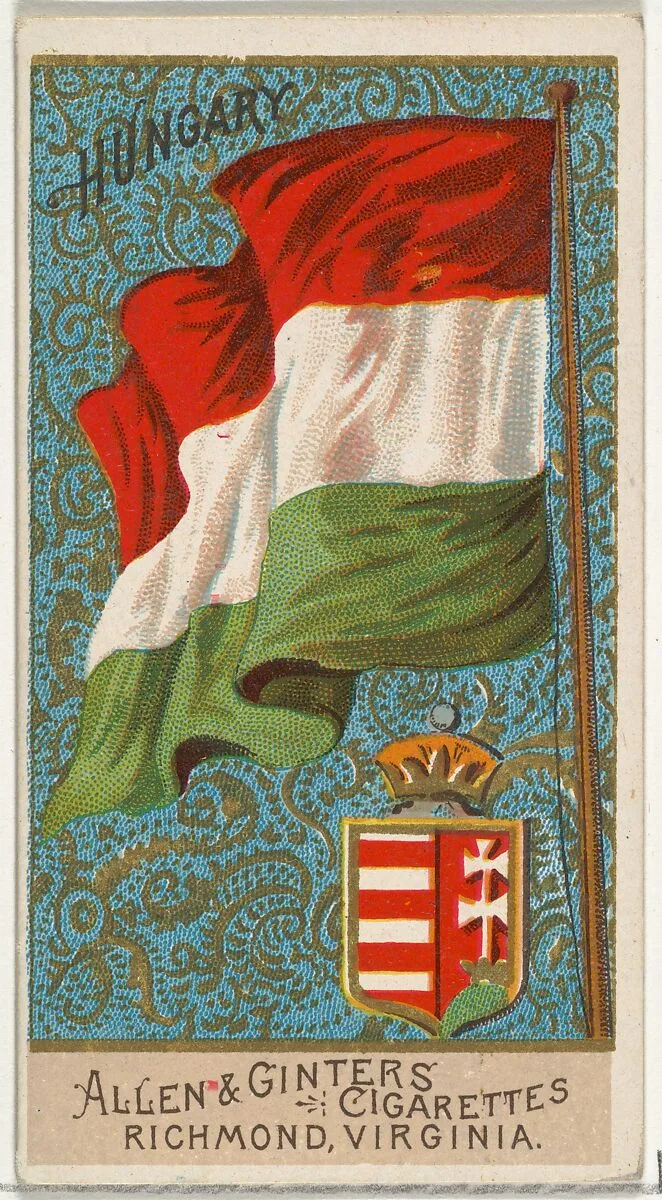 Hungary, from Flags of All Nations, Series 2 (N10) for Allen & Ginter Cigarettes Brands — Allen & Ginter