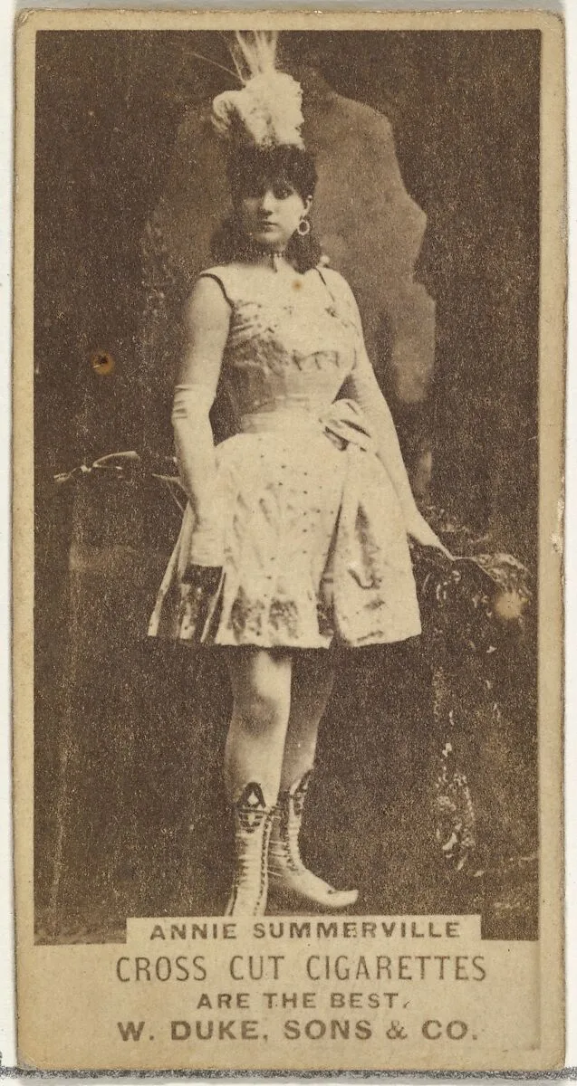Annie Summerville, from the Actors and Actresses series (N145-3) issued by Duke Sons & Co. to promote Cross Cut Cigarettes — W. Duke, Sons & Co.