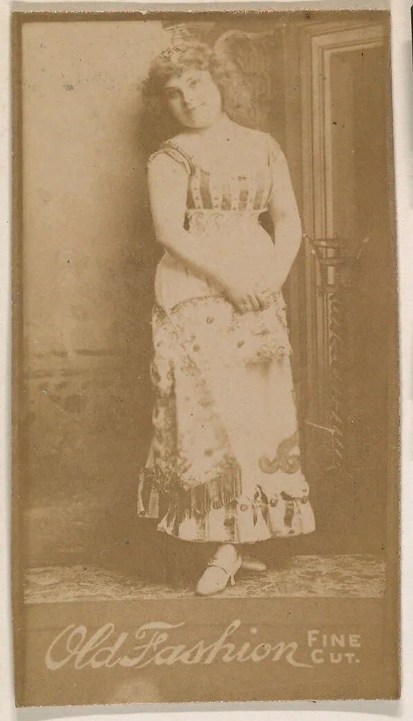 Actress standing with hands clasped at waist, from the Actresses series (N664) promoting Old Fashion Fine Cut Tobacco — Unknown