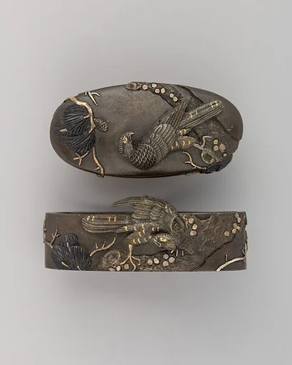 Sword-Hilt Collar and Pommel (Fuchigashira)