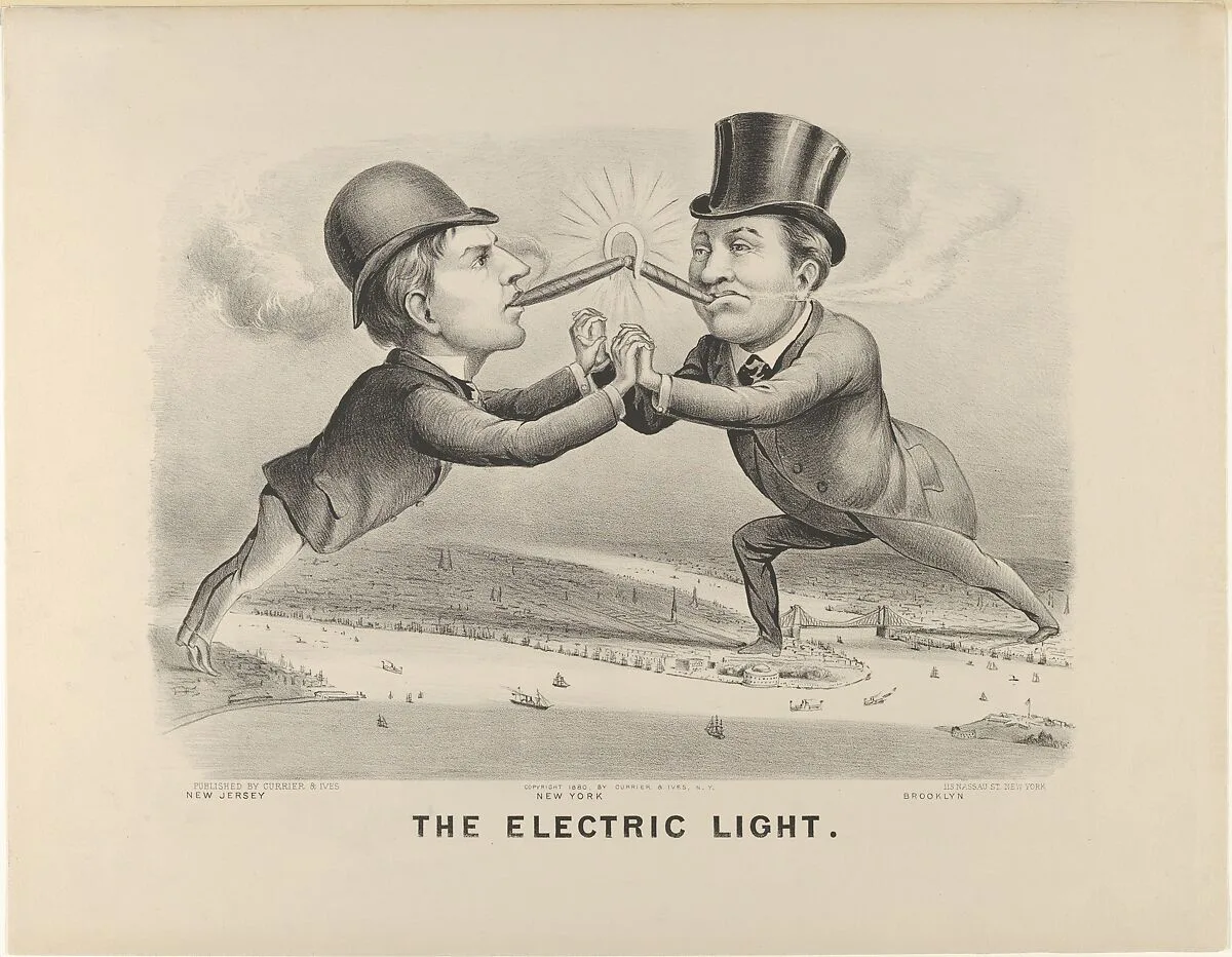 The Electric Light — Currier & Ives|Thomas Alva Edison (1847-1931)