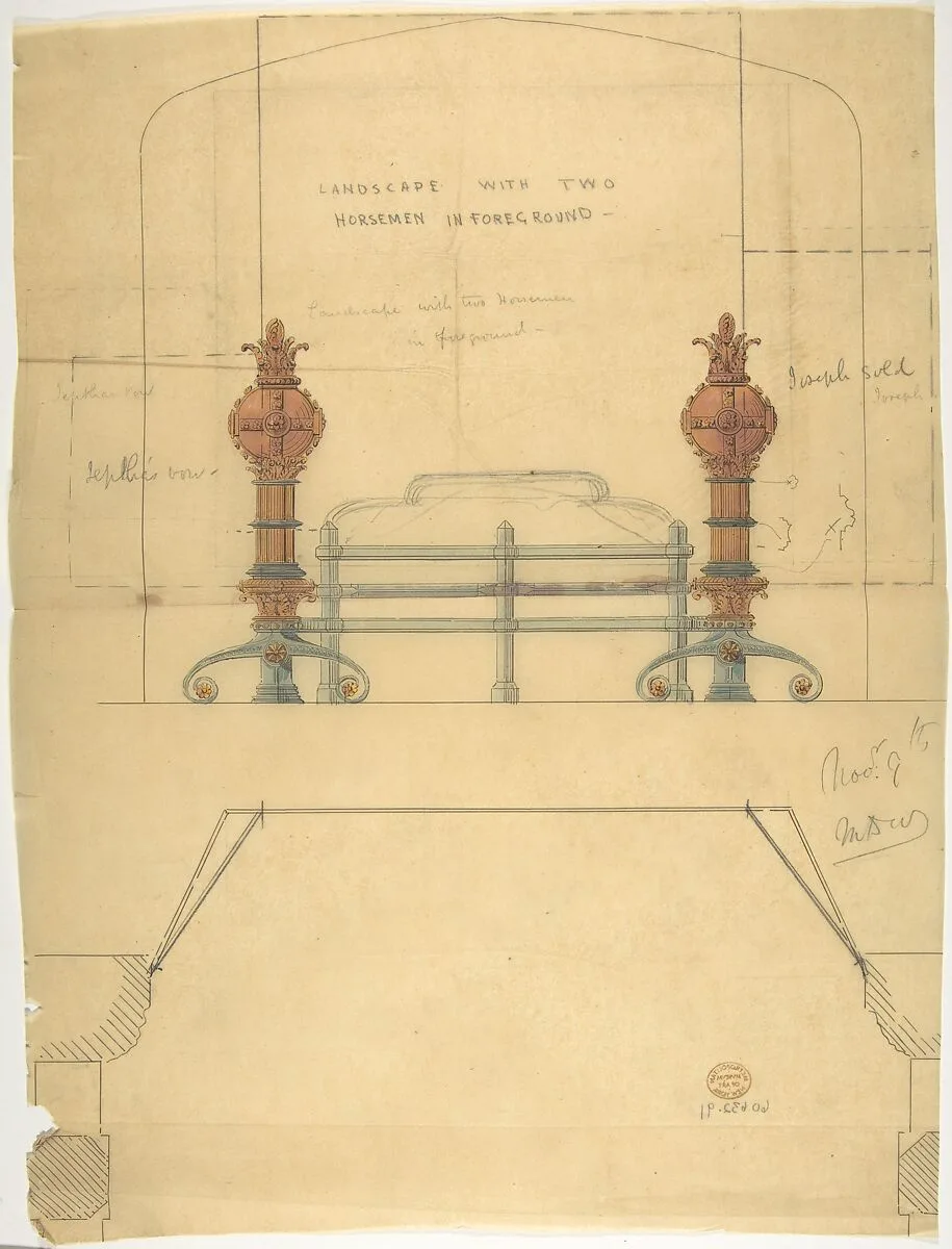 Design for a Grate, with Plan — Anonymous, British, 19th century