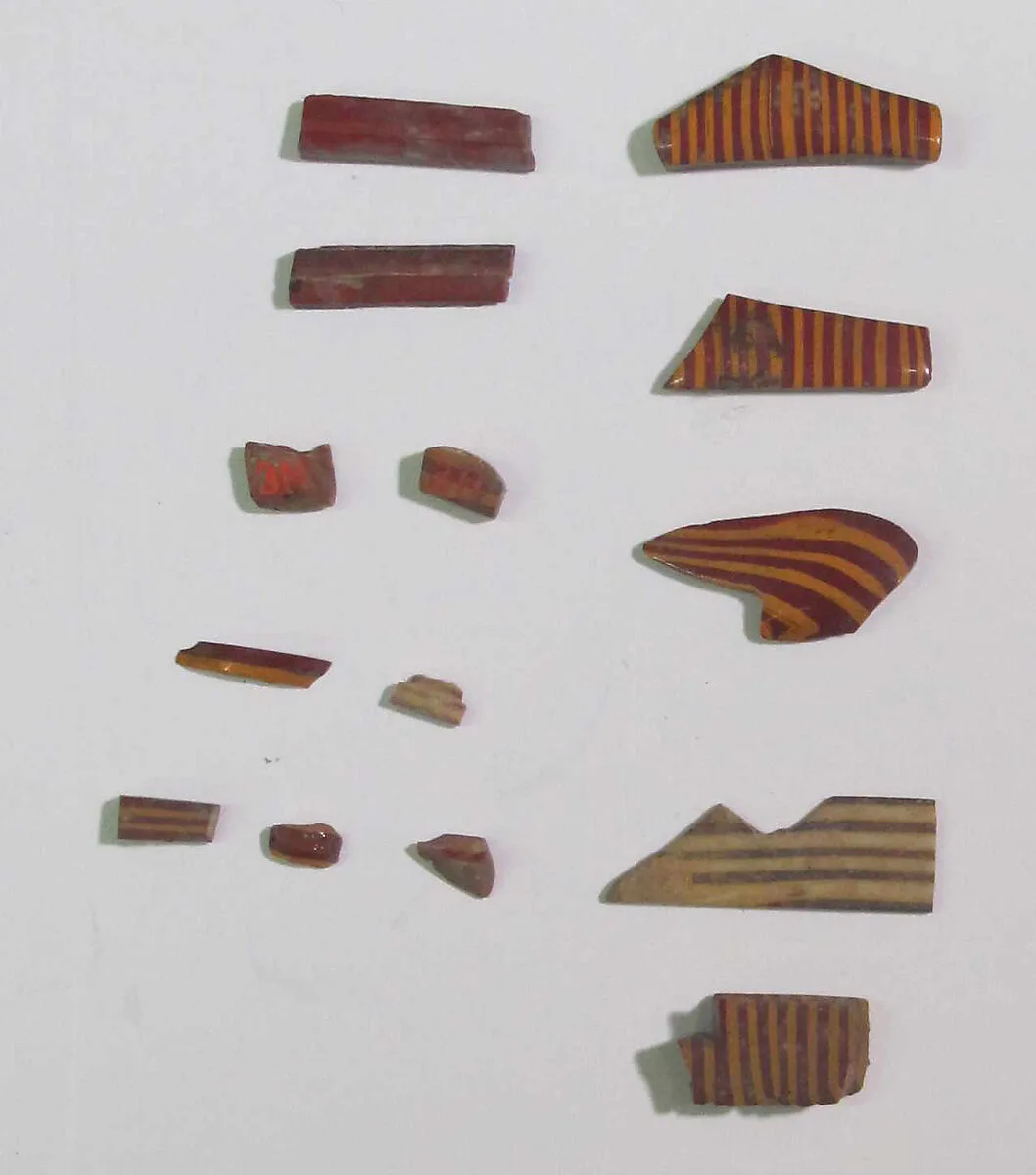 Inlays from shrine: box of striped bars — Unknown
