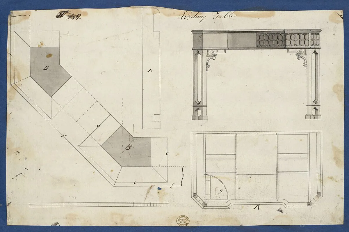 Writing Table, from Chippendale Drawings, Vol. II — Thomas Chippendale