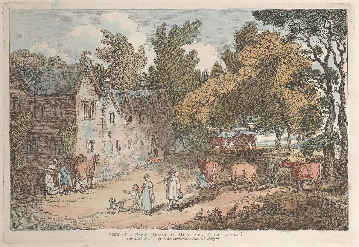View of a Farm House at Hengar, Cornwall — Thomas Rowlandson