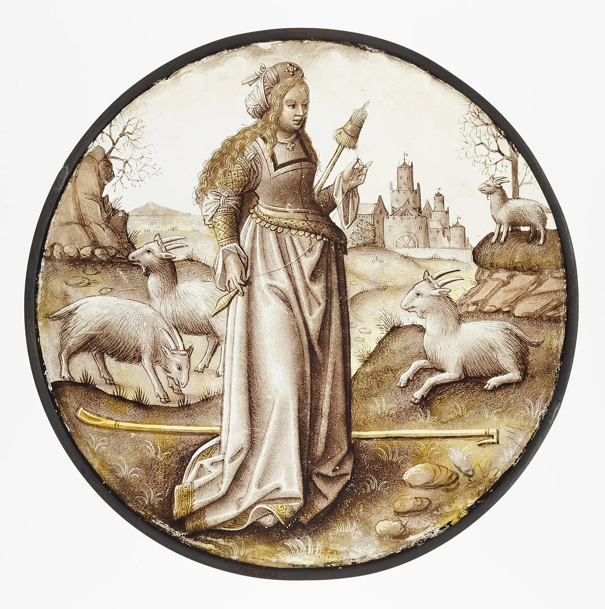 Roundel with Allegorical Figure — Unknown