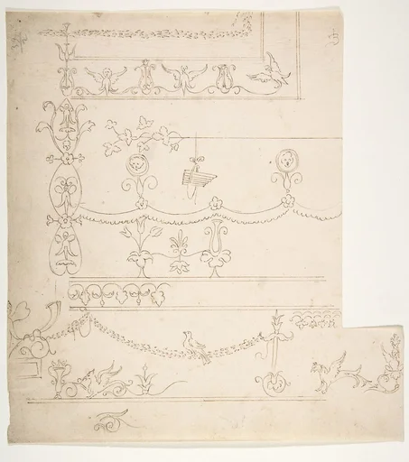 Domus Aurea, cryptoporticus, grostteschi, details (recto) blank (verso)