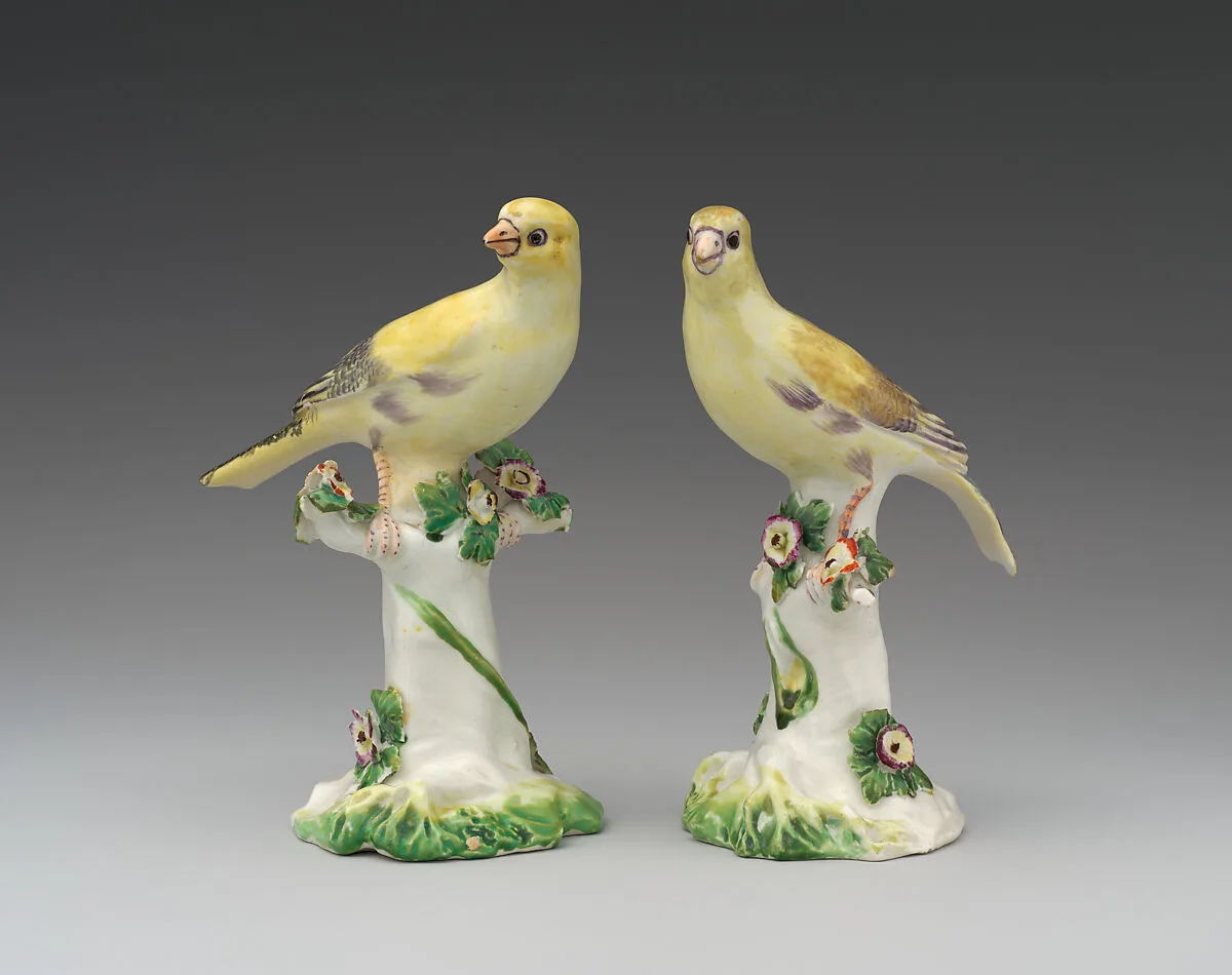 Pair of canaries — Derby Porcelain Manufactory