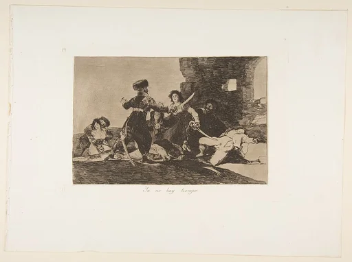 Plate 19 from "The Disasters of War" (Los Desastres de la Guerra): 'There isn't time now' (Ya no hay tiempo)