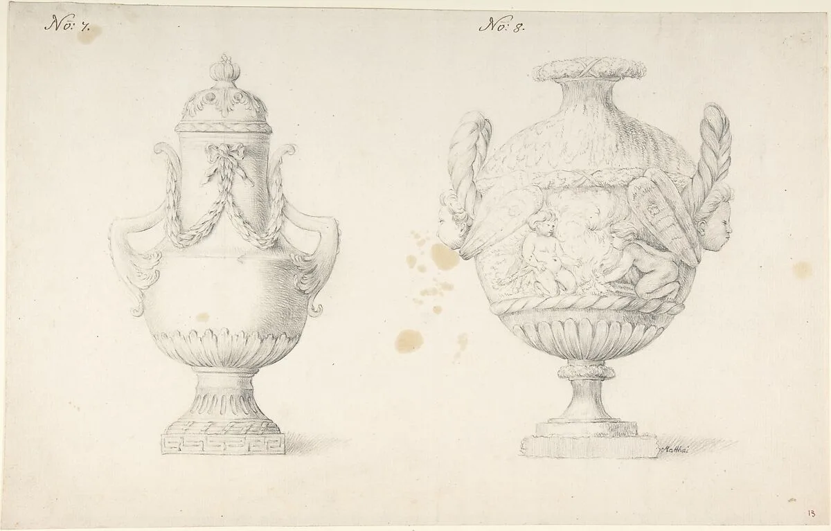 Design for Two Urns — Anonymous, French, 18th century|Johann Gottlob Matthai