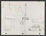 Study for "The Block" [lamppost with arrow sign]