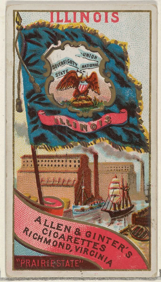 Illinois, from Flags of the States and Territories (N11) for Allen & Ginter Cigarettes Brands — Allen & Ginter