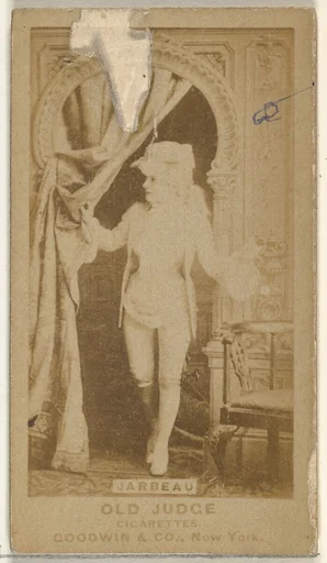 Jarbeau, from the Actors and Actresses series (N171) for Old Judge Cigarettes