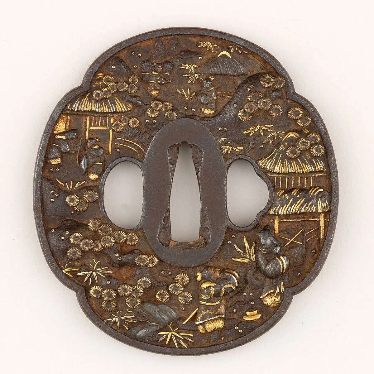 Sword Guard (<i>Tsuba</i>) Depicting Guo Jù (郭巨図鐔) — Unknown