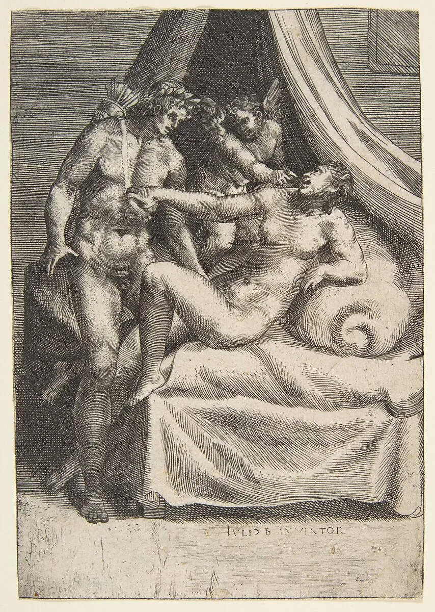 Apollo and Daphne, from "The Loves of the Gods" (Amorosi diletti degli dei) — Giulio Bonasone