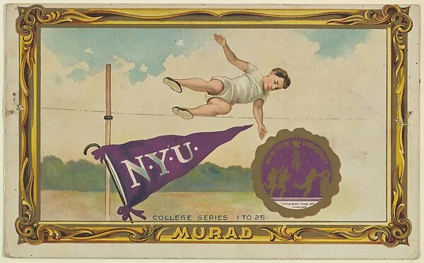 New York University, version two, part of the College Series cabinet cards (T6) — Murad Cigarettes