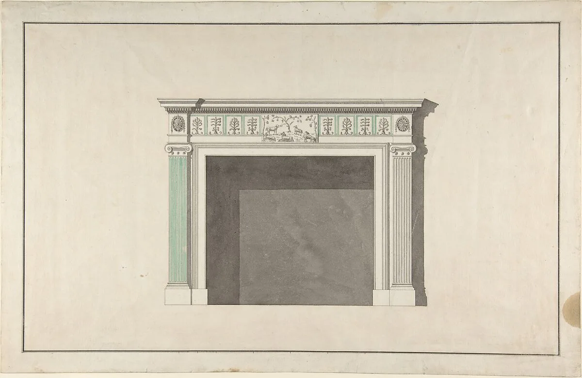 Design for a fireplace — Robert Adam