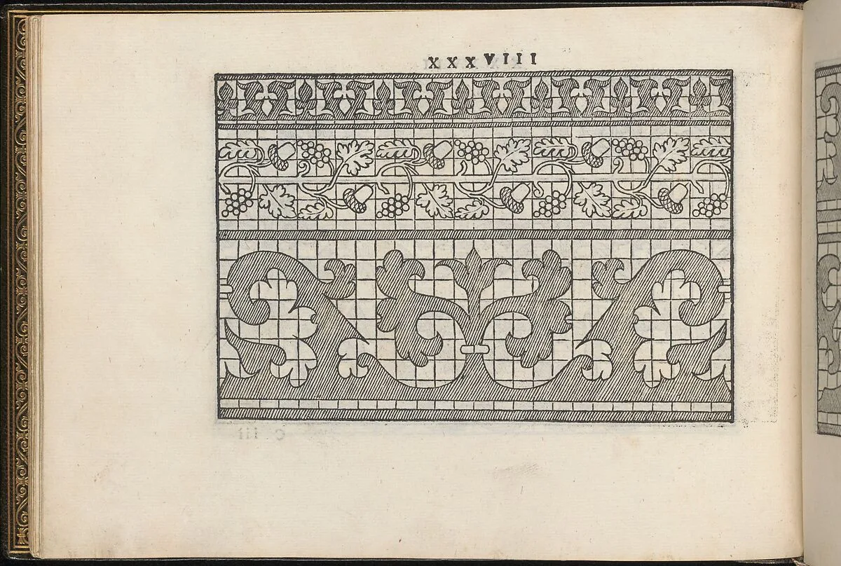 La Vera Perfettione del Disegno di varie sorti di recami, page 19 (verso) — Giovanni Ostaus|Giuseppe Salviati (Giuseppe Porta, called Il Salviati)