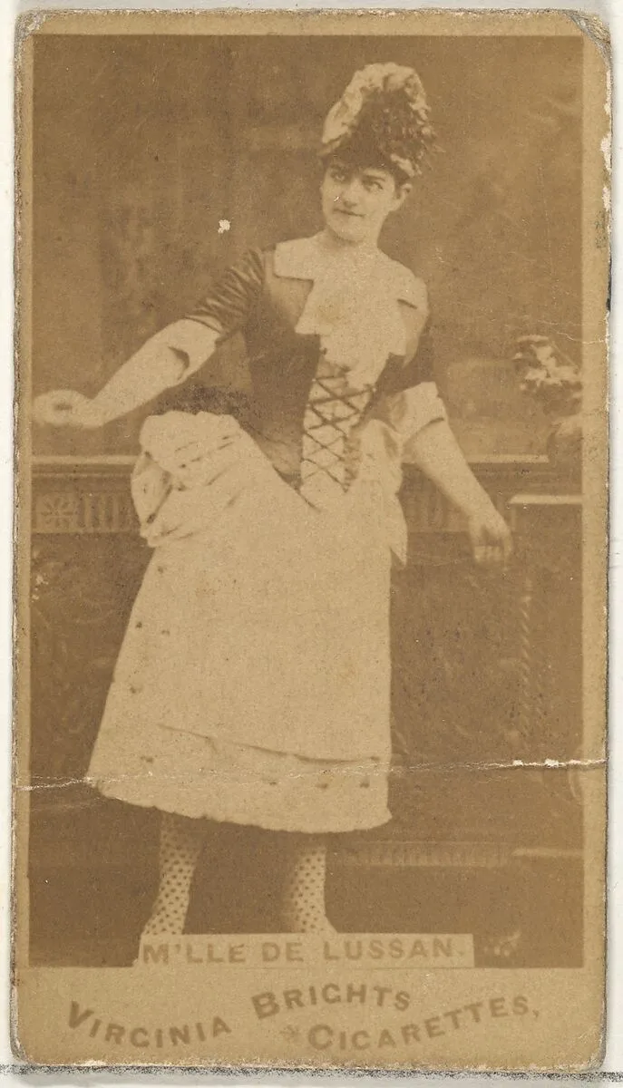 M'lle de Lussan, from the Actors and Actresses series (N45, Type 1) for Virginia Brights Cigarettes — Allen & Ginter