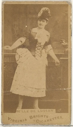 M'lle de Lussan, from the Actors and Actresses series (N45, Type 1) for Virginia Brights Cigarettes