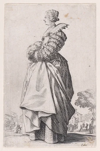 La Dame de Profil Ayant les Mains dans son Manchon (The Lady in Profile Having her Hands inside of her Muff), from La Noblesse (The Nobility)