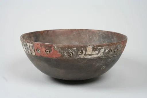 Painted bowl with geometric patterns