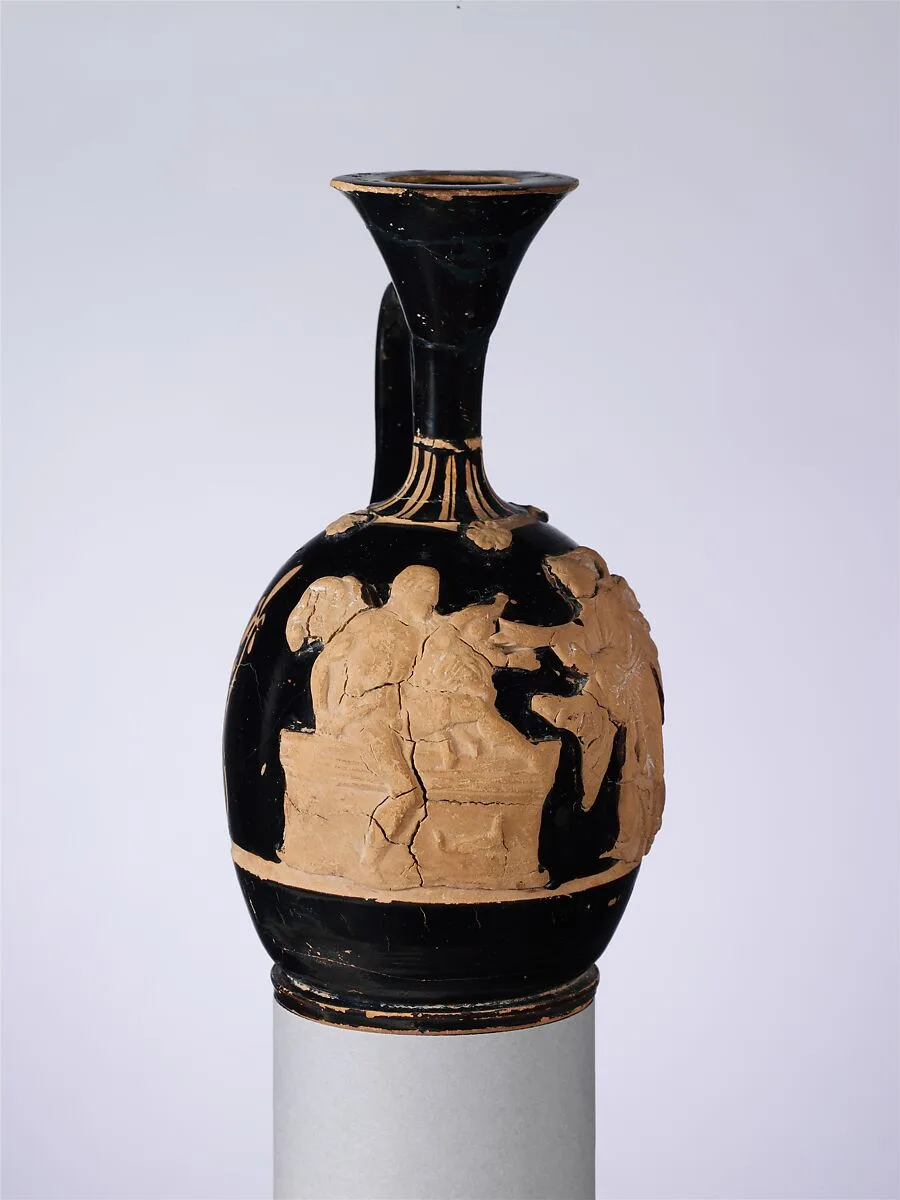 Terracotta lekythos (oil flask) — Unknown
