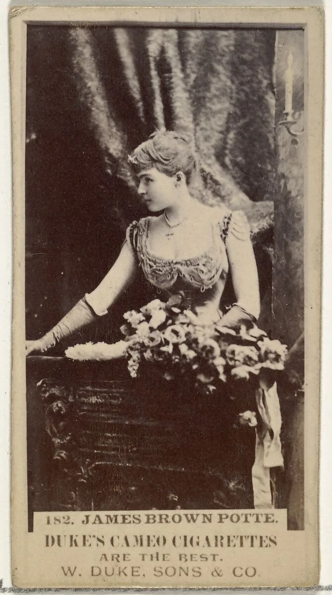 Card Number 182, Mrs. James Brown Potter, from the Actors and Actresses series (N145-5) issued by Duke Sons & Co. to promote Cameo Cigarettes — W. Duke, Sons & Co.