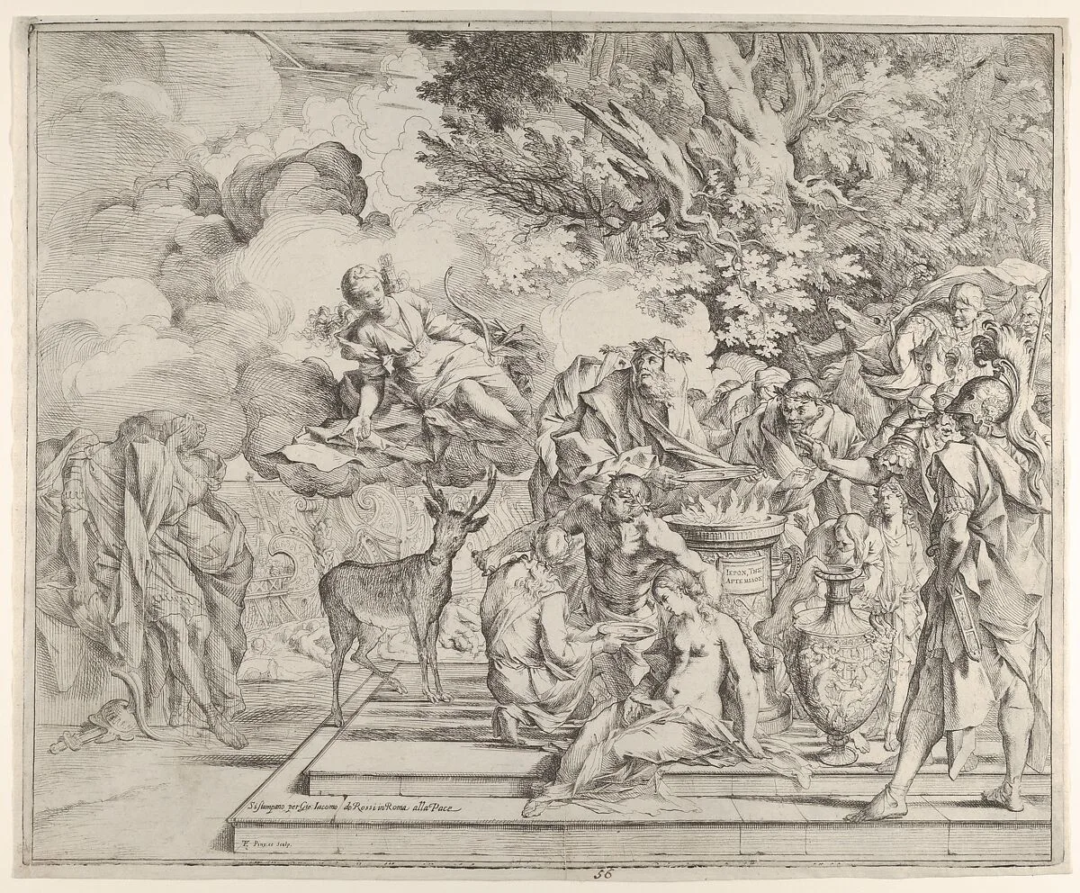 The Sacrifice of Iphigenia — Pietro Testa|Giovanni Giacomo De Rossi