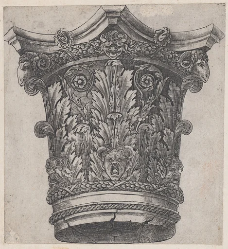 Speculum Romanae Magnificentiae: Capital with ram heads and masks