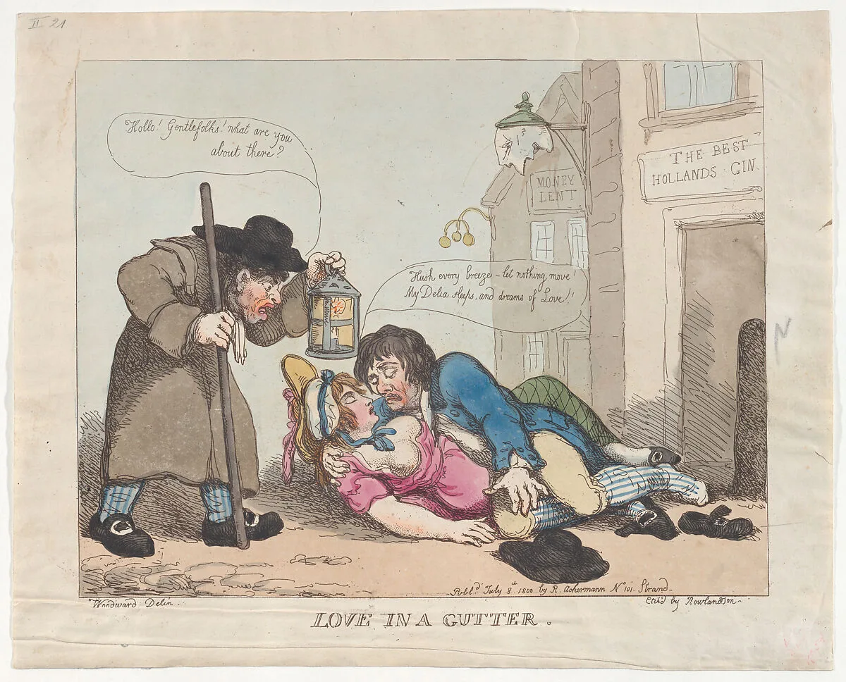 Love in the Gutter — George Murgatroyd Woodward|Thomas Rowlandson|Rudolph Ackermann, London
