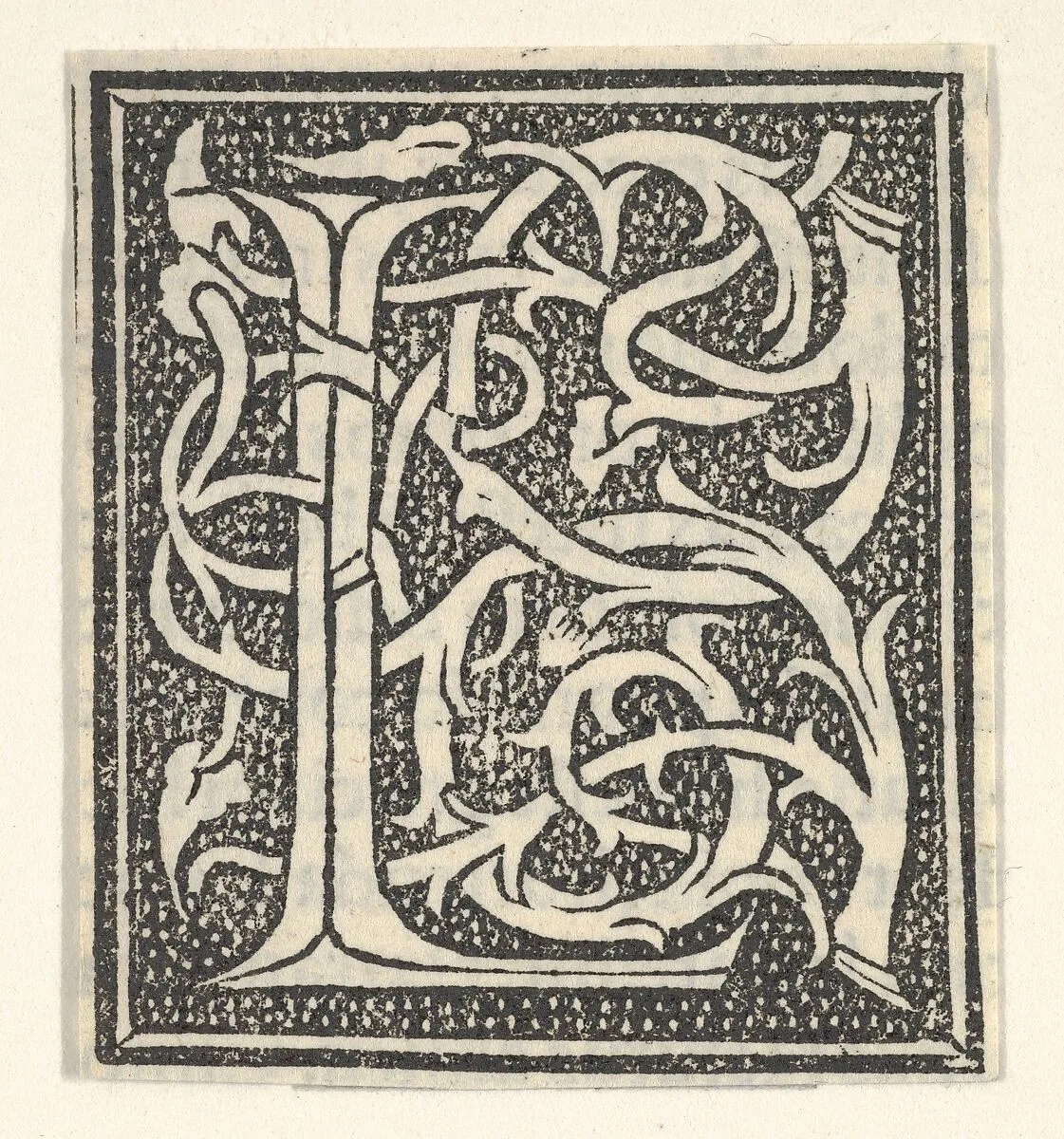 Initial letter L on patterned background — Anonymous, Italian, 16th century