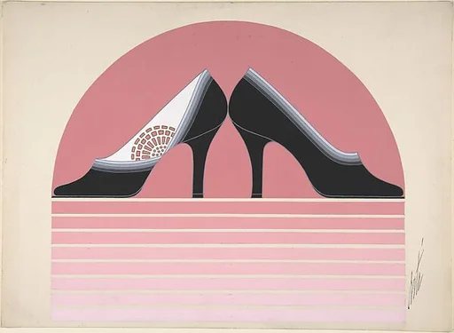 Pair of Black Pumps with Openwork and Ombre Effect for Delman's Shoes, New York