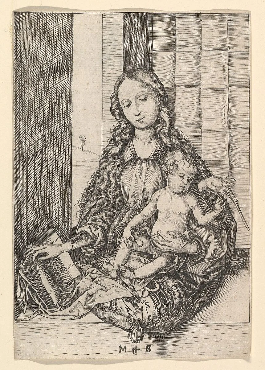 The Madonna and Child with the Parrot — Martin Schongauer
