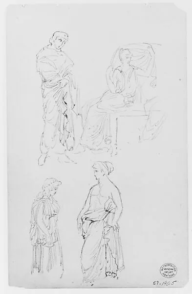 Women in Classical Dress (from Sketchbook) — Thomas Moran