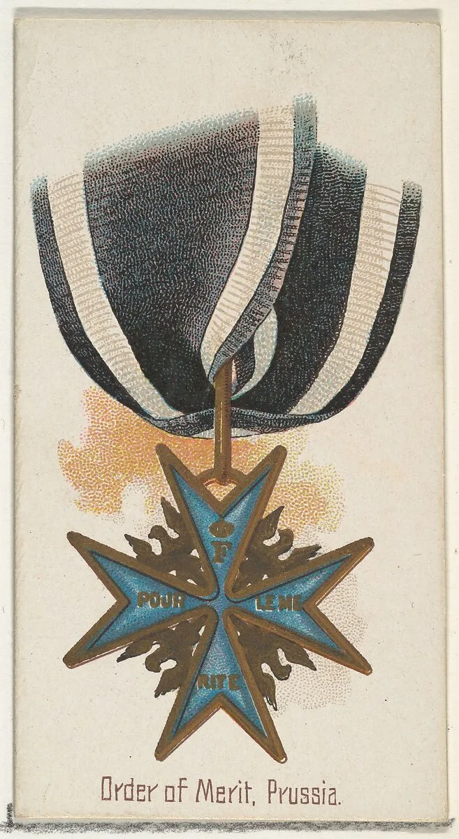 Order of Merit, Prussia, from the World's Decorations series (N30) for Allen & Ginter Cigarettes — Lindner, Eddy & Claus|Allen & Ginter