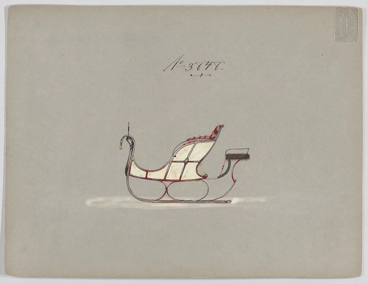 Design for Sleigh with Dickey Seat, no. 3848 — Brewster & Co.