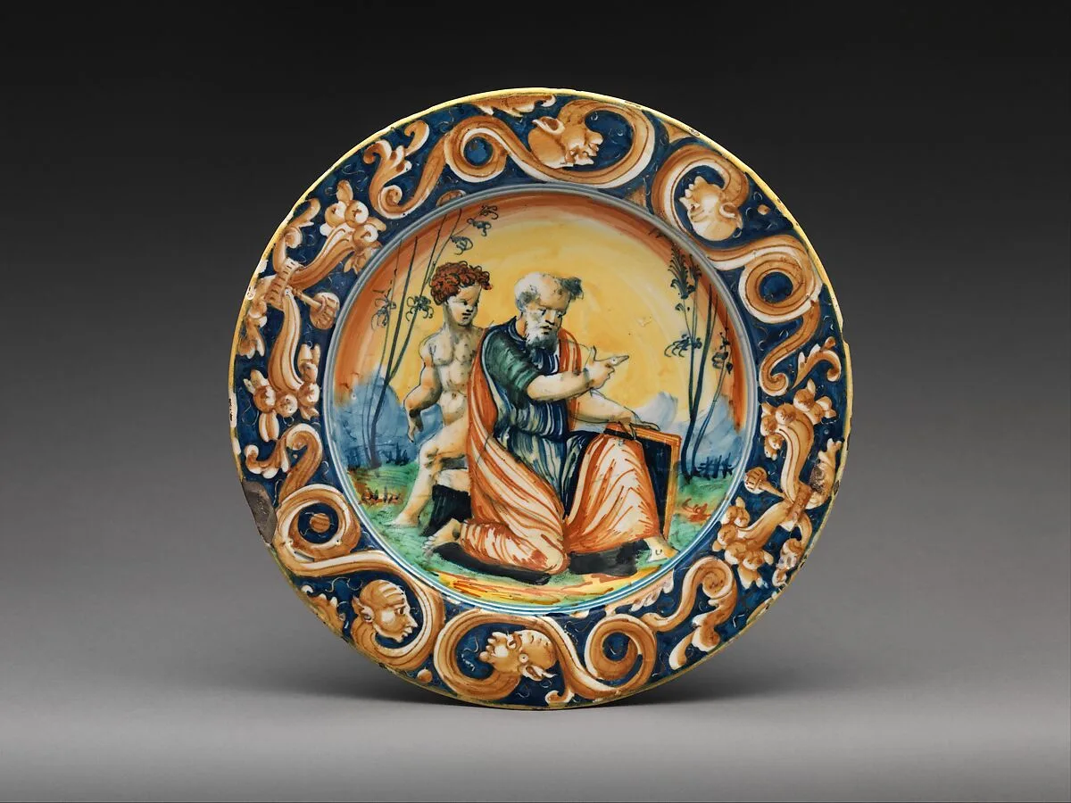Plate with Saint Matthew — Workshop of Ludovico and Angelo Picchi