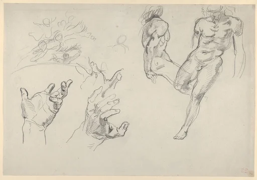 Studies of Hands and Figures for the Salon du Roi, Palais Bourbon