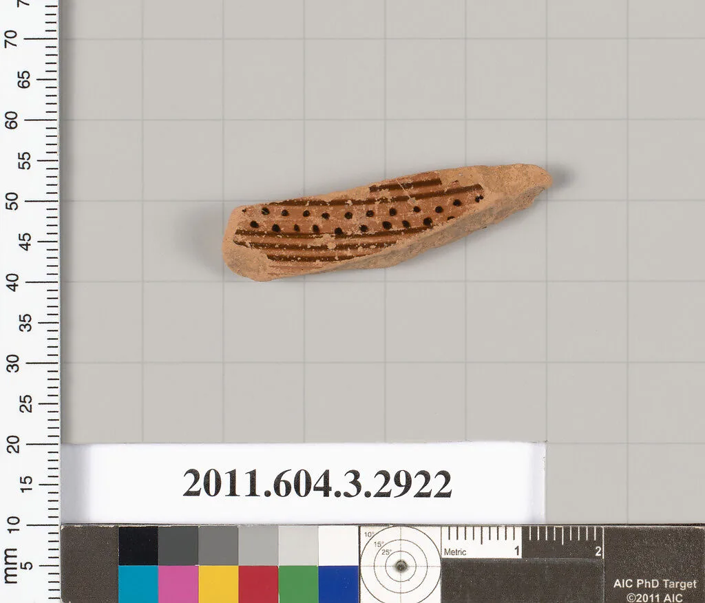 Terracotta fragment of a plemochoe (vase for perfume)? — Unknown